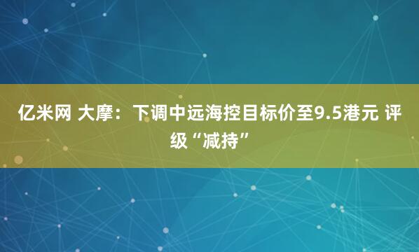 亿米网 大摩：下调中远海控目标价至9.5港元 评级“减持”