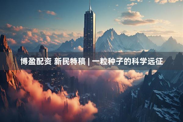 博盈配资 新民特稿 | 一粒种子的科学远征