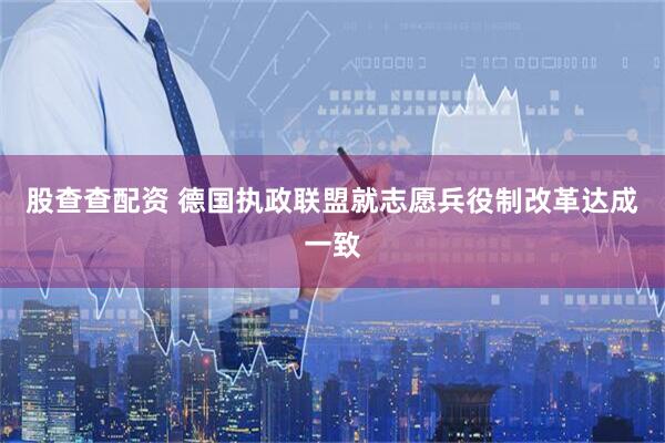 股查查配资 德国执政联盟就志愿兵役制改革达成一致